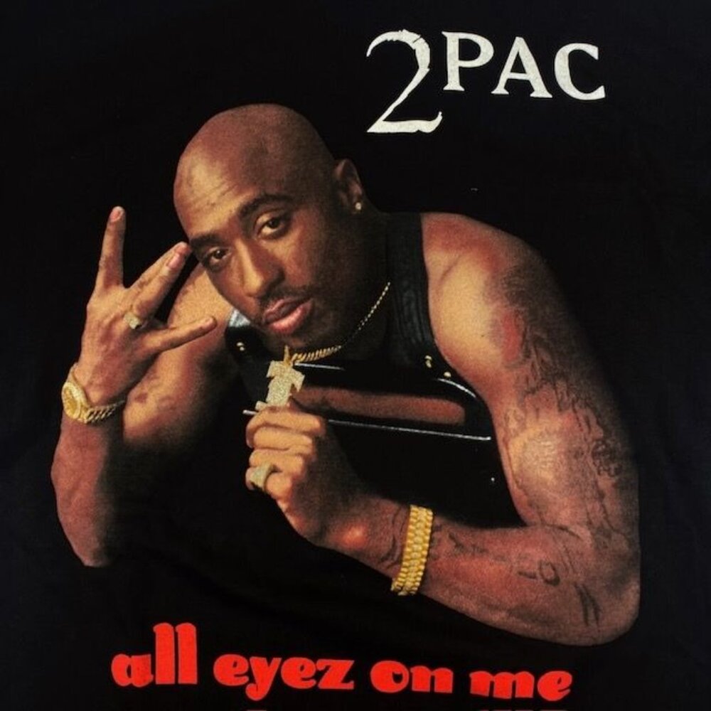 NWOT Tupac Shakur All Eyez On Me Album Tee Shirt Black, Size XX-Large - Picture 2 of 2